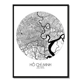 Ho chi minh carte ville city map rond