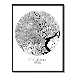 Ho chi minh carte ville city map rond
