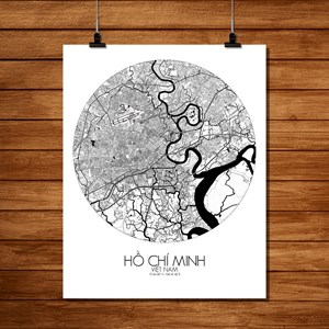 Ho chi minh carte ville city map rond