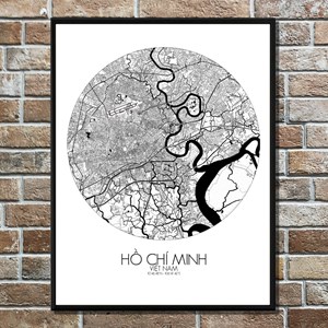 Ho chi minh carte ville city map rond
