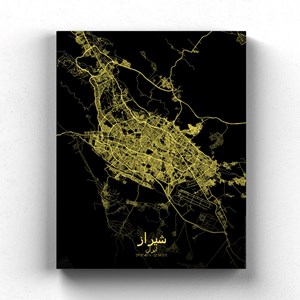 Shiraz sur toile city map nuit