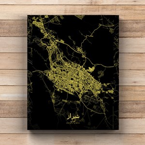 Shiraz sur toile city map nuit