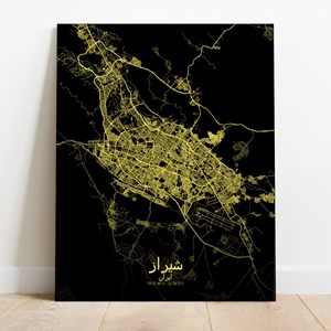 Shiraz sur toile city map nuit