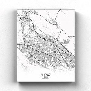Shiraz sur toile city map n&b