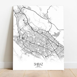 Shiraz sur toile city map n&b