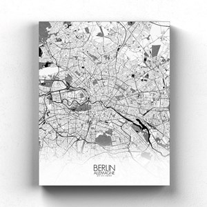 Berlin sur toile city map n&b
