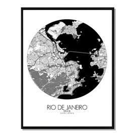 Rio de janeiro carte ville city map rond