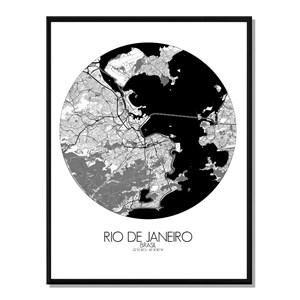 Rio de janeiro carte ville city map rond