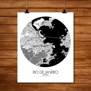 Rio de janeiro carte ville city map rond