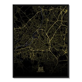 Lille carte ville city map nuit