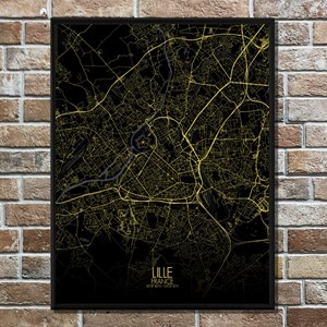 Lille carte ville city map nuit