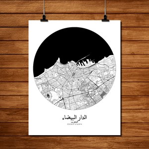 Casablanca carte ville city map rond