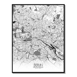 Berlin carte ville city map n&b