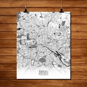 Berlin carte ville city map n&b