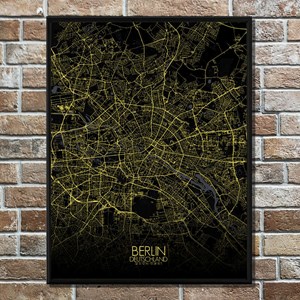 Berlin carte ville city map nuit