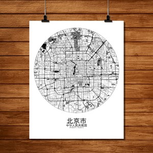 Beijing carte ville city map rond