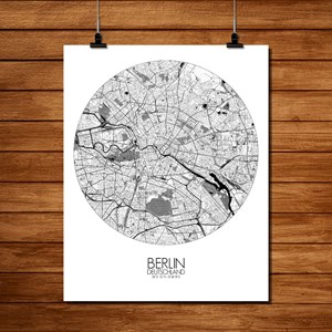 Berlin carte ville city map rond