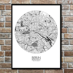 Berlin carte ville city map rond