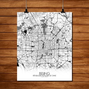 Beijing carte ville city map n&b