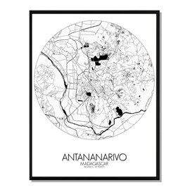 Antananarivo carte ville city map rond