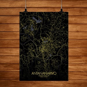 Antananarivo carte ville city map nuit