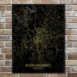 Antananarivo carte ville city map nuit