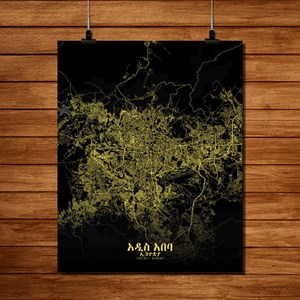 Addis-ababa carte ville city map nuit