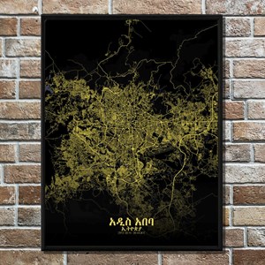 Addis-ababa carte ville city map nuit