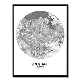 Addis-ababa carte ville city map rond