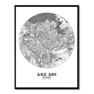 Addis-ababa carte ville city map rond