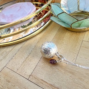 Bola de grossesse gravé argent améthyste