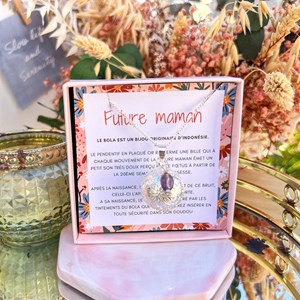 Bola de grossesse gravé argent améthyste