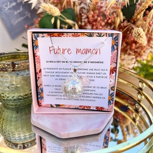 Bola de grossesse gravé argent quartz