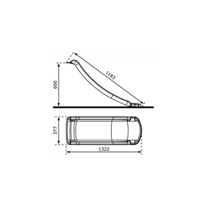 Axi toboggan sky120 gris 118 cm