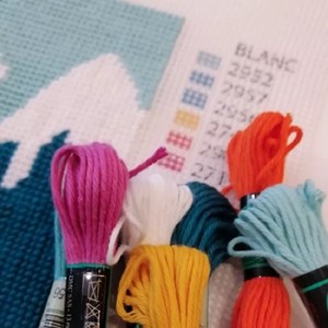 Kit canevas - montgolfières et sommets