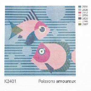 Kit canevas - poissons amoureux