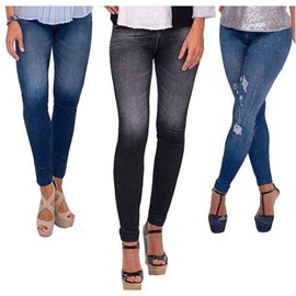 Pack de 3 jeans leggings caresse taille