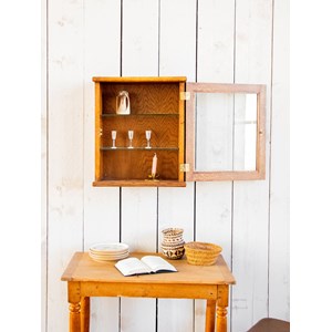 Étagère murale vitrée en bois n°746