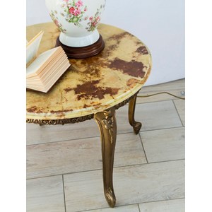 Table basse en laiton et marbre n°506