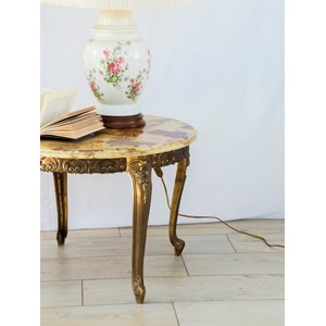 Table basse en laiton et marbre n°506