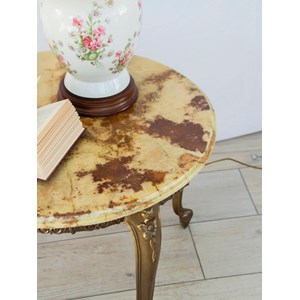 Table basse en laiton et marbre n°506