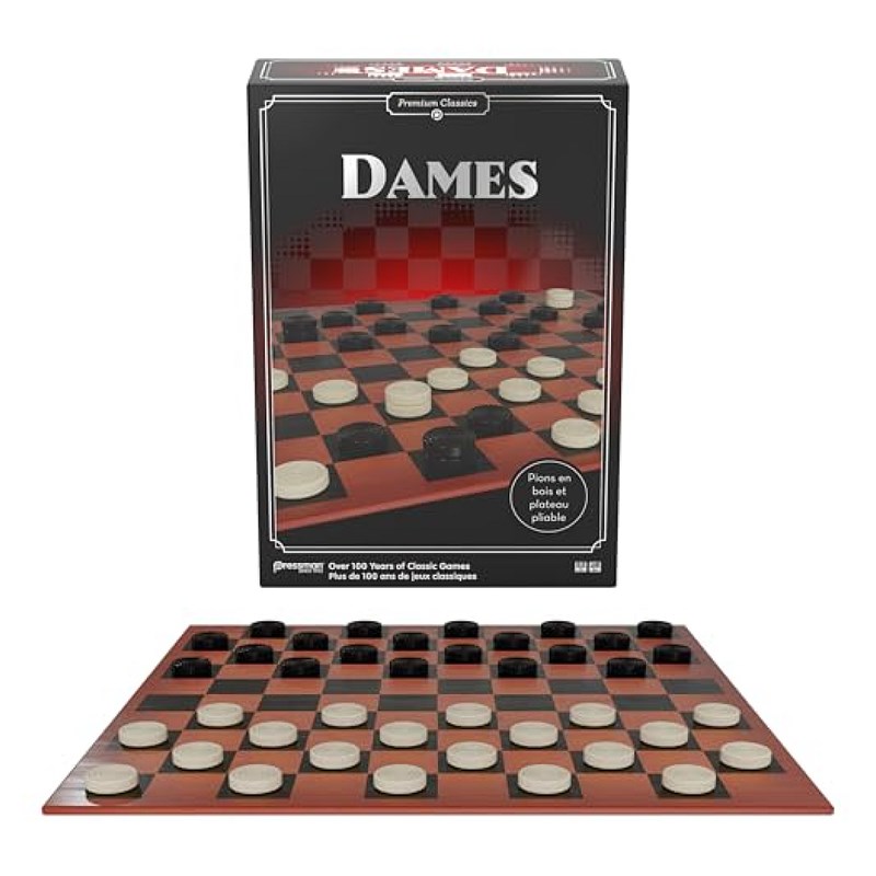 Jeux de dames pliables pions en bois