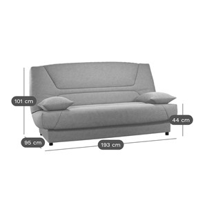 Canapé clic-clac tissu matelas 13 cm garance