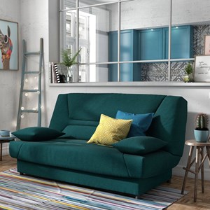 Canapé clic-clac tissu matelas 13 cm garance