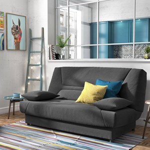 Canapé clic-clac tissu matelas 13 cm garance