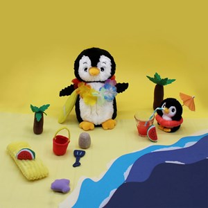 Peluche pingouin maman et son bébé noi