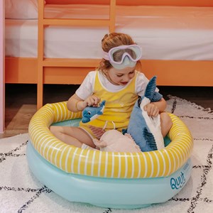 Peluche dauphin maman et son bébé bleu