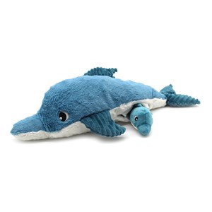 Peluche dauphin maman et son bébé bleu