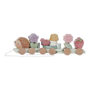 Train en bois hérisson fairy garden