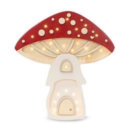 Lampe veilleuse maison champignon rouge